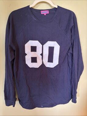 Edikted Navy Long Sleeve Shirt with White '80' Applique